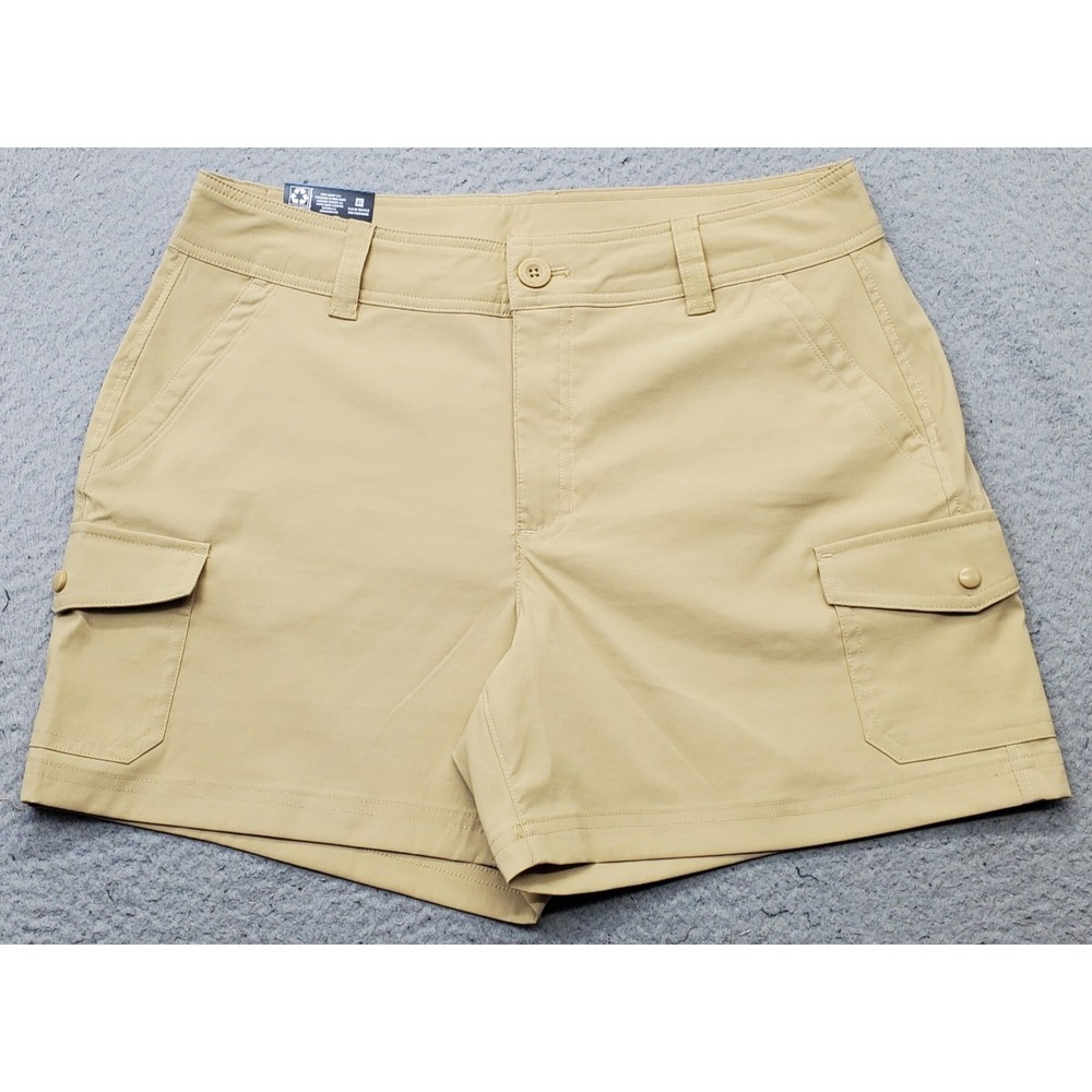 Eddie Bauer Cargo Shorts Women 10 Tan Stretch Performance Utility Hiking Outdoor